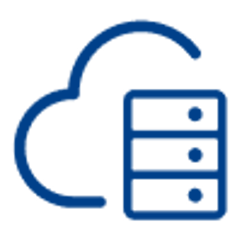 a blue cloud with a blue line and a cloud with three drawers